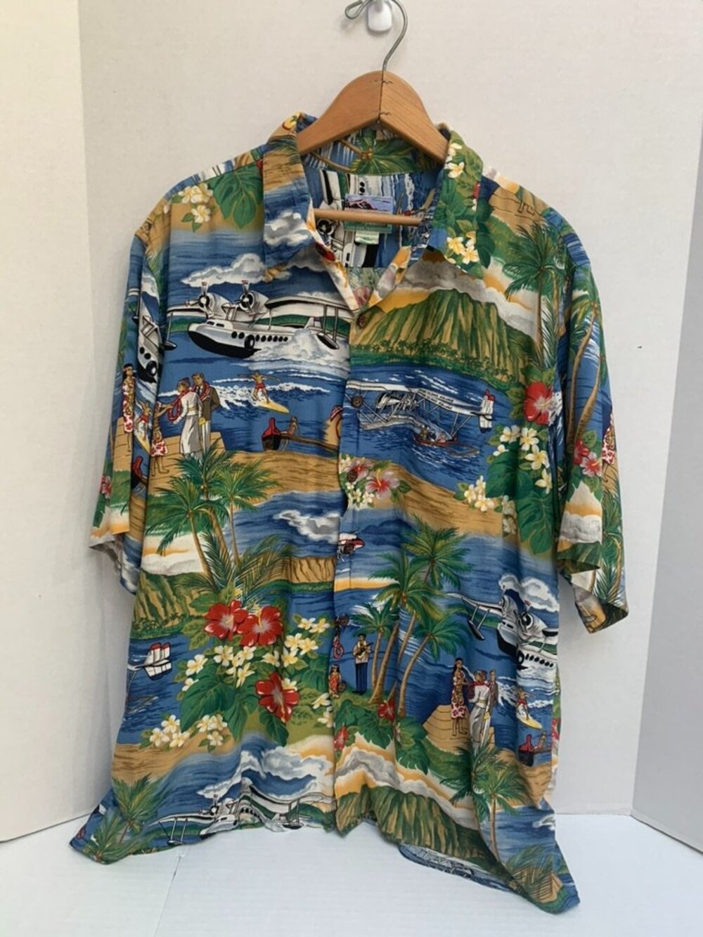 Reyn Spooner mens Size XL Hawaiian Resort Island Tropical Button Down Shirt